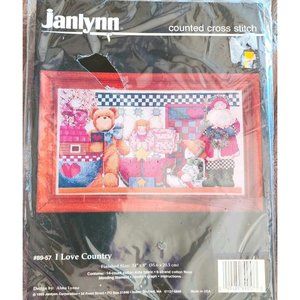 NOS• Janlynn Counted Cross Stitch Kit 14x8 "I love country" SfPf Home •74